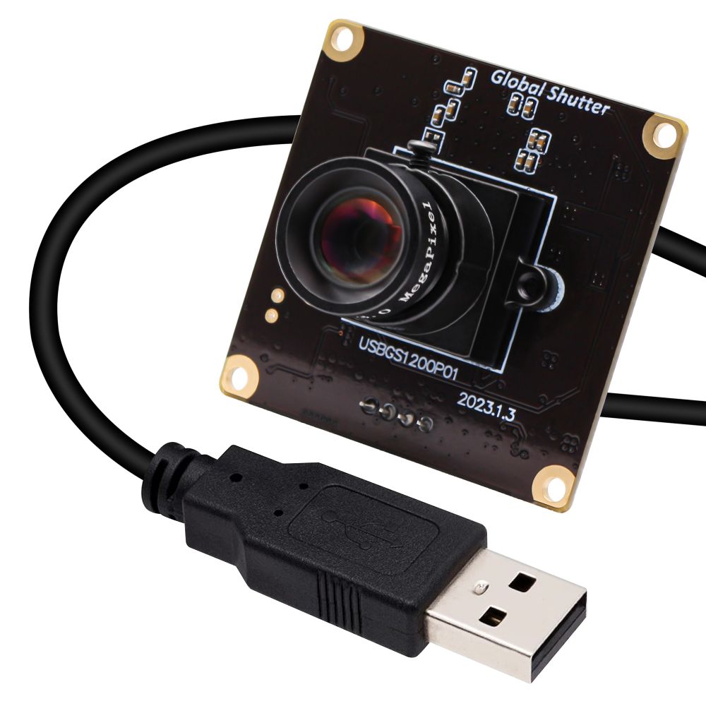 ELP Global Shutter Webcam Module 8mm M12 Mount lens Changeable 1920x1200P 60fps Aptina Color USB Camera Module For High-Speed Photogrape